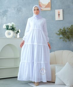 Alternative view of Gamis Putih Model Rempel Umpak Cantik