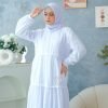 Gamis Putih Model Rempel Umpak Cantik 13 Gamis Effais Putih 6