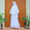 Gamis Putih Umroh Haji Set Bergo Dan Sarung Tangan 10 Gamis Salima Set Bergo 2