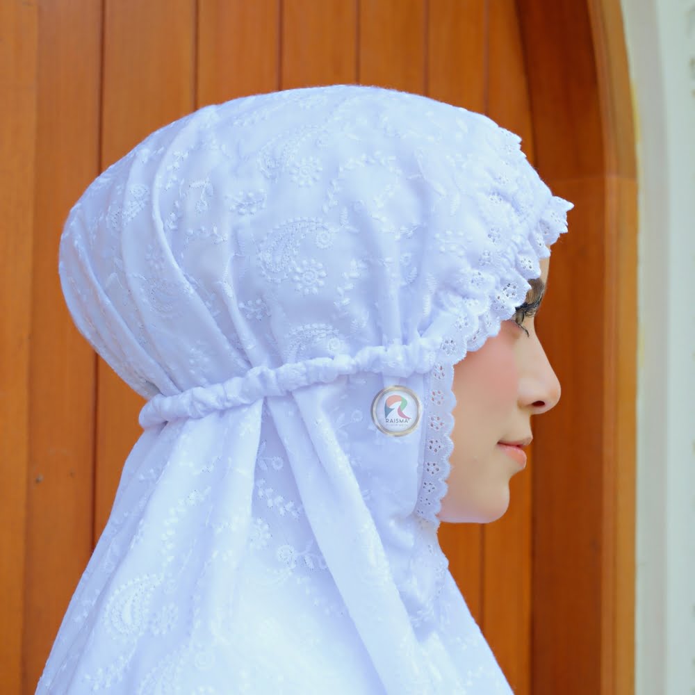 Gamis Putih Umroh Haji Set Bergo Dan Sarung Tangan 7 Gamis Putih Umroh Haji Set Bergo Dan Sarung Tangan - Image 7