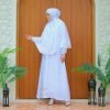 Gamis Putih Umroh Haji Set Bergo Dan Sarung Tangan 17 Gamis Salima Set Bergo 9