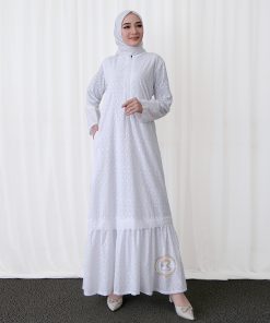 Gamis Putih Bahan Katun Umroh Haji Niehan