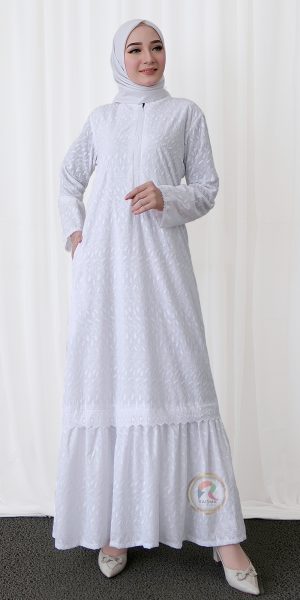 Gamis Putih Bahan Katun Umroh Haji Niehan