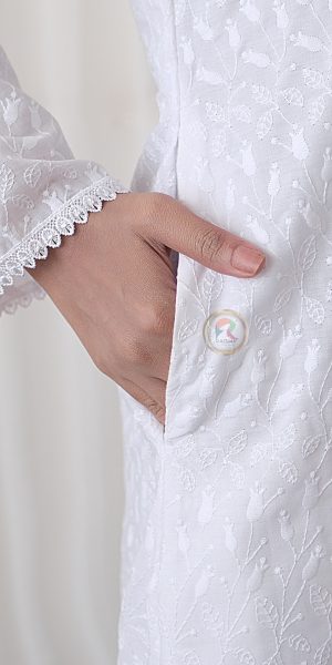 Alternative view of Gamis Putih Bahan Katun Umroh Haji Niehan