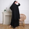 67. Gamis Ceruti Khairimah Hitam 01