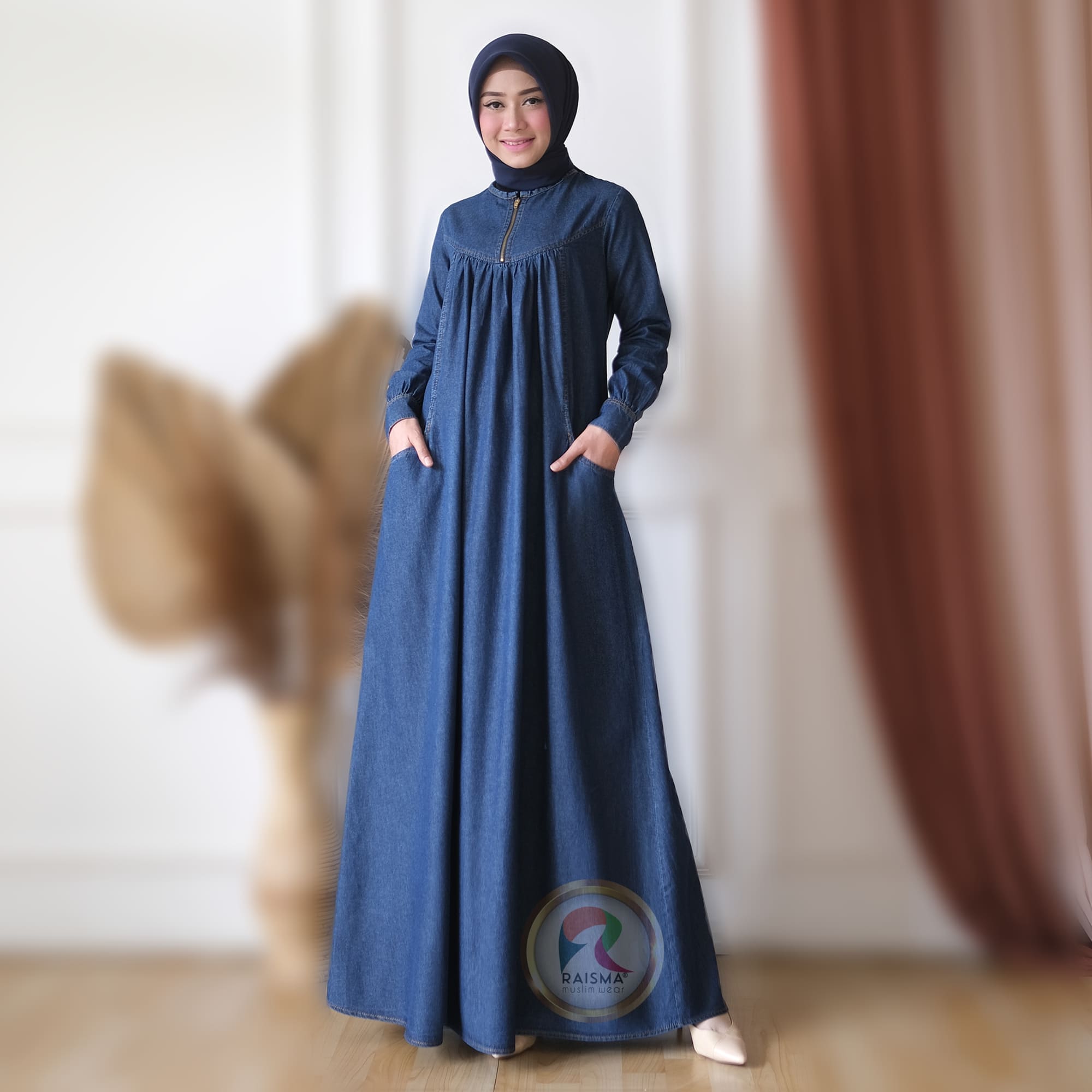 Gamis Jeans Denim Premium Model BabyDoll 1 Gamis Jeans Denim Premium Model BabyDoll