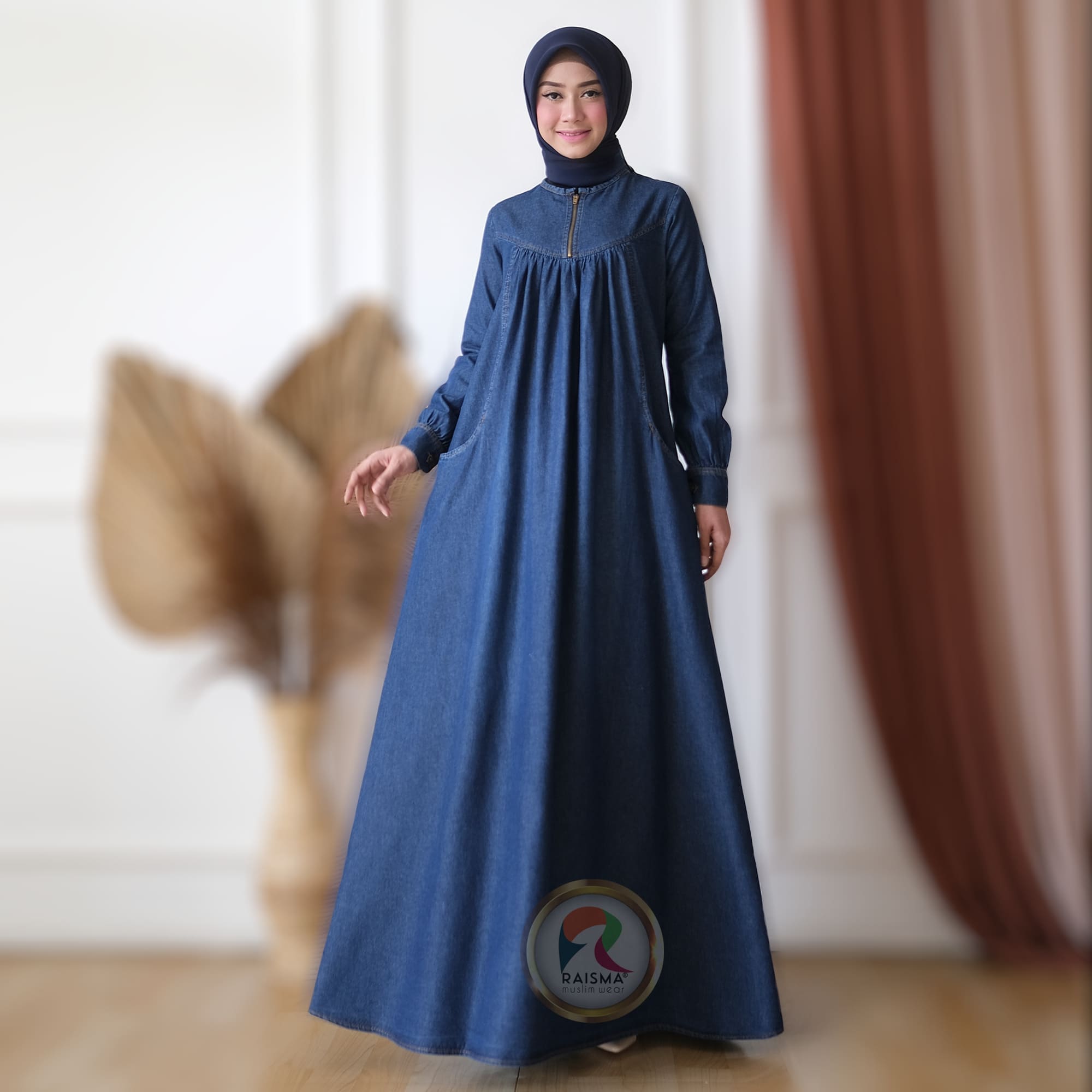 Gamis Jeans Denim Premium Model BabyDoll 2 Gamis Jeans Denim Premium Model BabyDoll - Image 2
