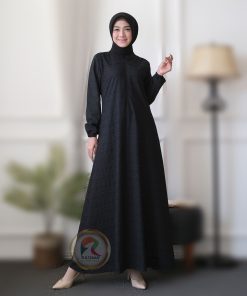 Alternative view of Gamis Putih Umroh Katun Full Bordir Tangan karet Busui kantung samping Salima